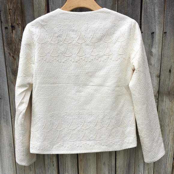 NWT Anine Bing Embroidered Open Jacket Cream XS - Picture 6 of 8